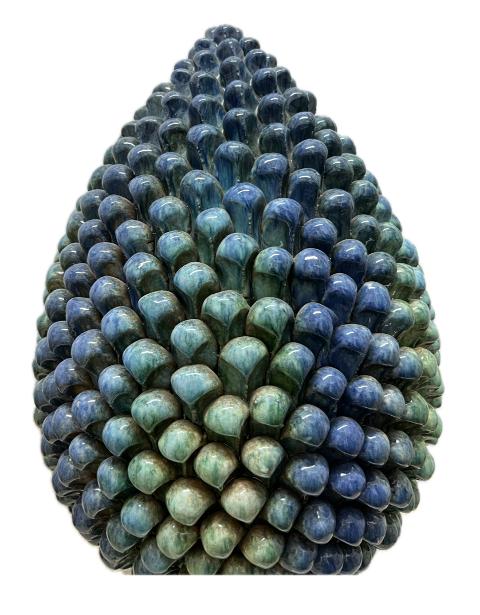 Pigna blu sfumato Produzione artigianale Santo Stefano di Camastra H 50cm