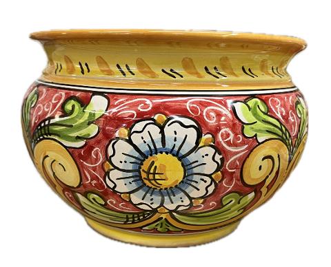 Portavaso cachepot in ceramica Produzione artigianale di Caltagirone H 20cm