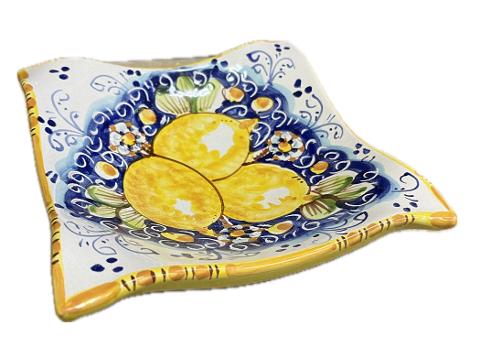 Svuota tasche/Porta caramelle con limoni Produzione artigianale di Caltagirone 21 x 21
