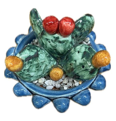 Piantina fico d'india Produzione artigianale di Caltagirone H 8cm