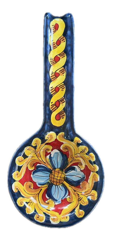 Poggiamestolo decorato Produzione artigianale Santo Stefano di Camastra H 28cm