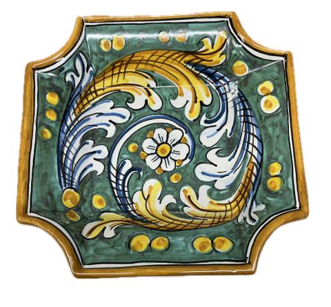 Svuota tasche/Porta caramelle in ceramica Produzione artigianale di Caltagirone 22 x 22