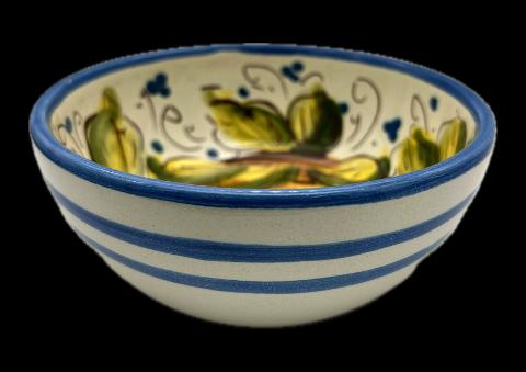 Ciotola in ceramica siciliana con limoni Produzione artigianale di Santo Stefano di Camastra diametro 14cm