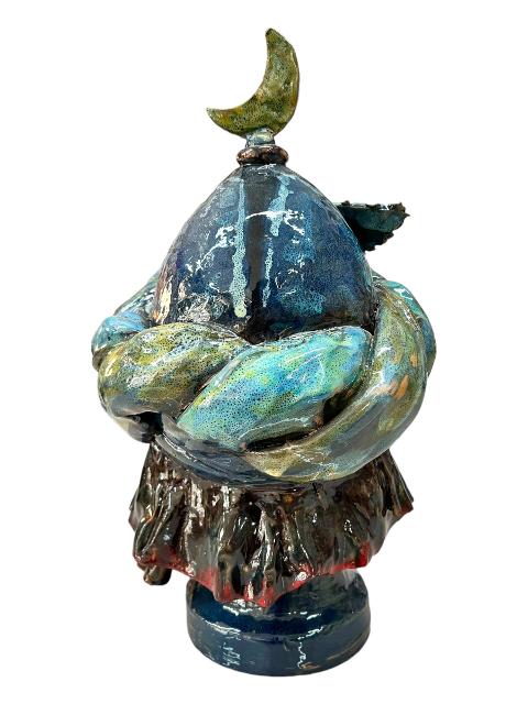 Testa di moro collezione I Miti modello Saladino con applicazioni Produzione artigianale di Palermo h.40 cm