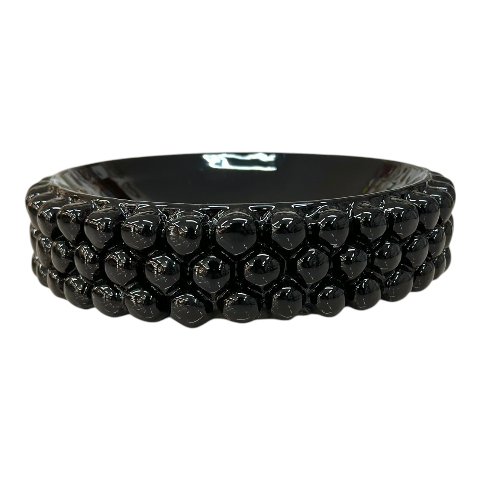 Ciotola pigna svuotatasche o porta caramelle in ceramica siciliana decoro nero monocolore Produzione artigianale di Santo Stefano di Camastra Diametro 18cm