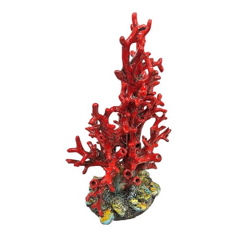 Corallo marino rosso in ceramica siciliana Produzione artigianale di Palermo h.40cm