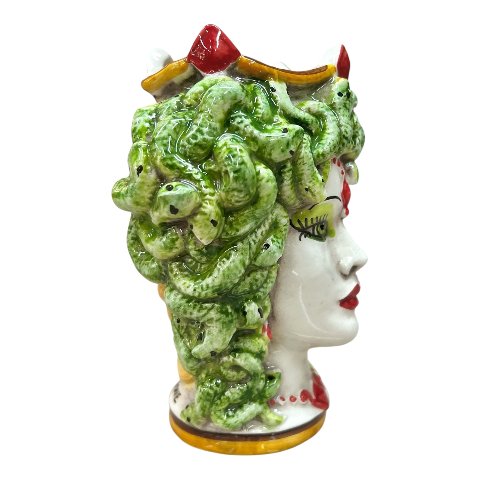 Testa di moro collezione I Miti modello medusa Produzione artigianale di Caltagirone h.15cm
