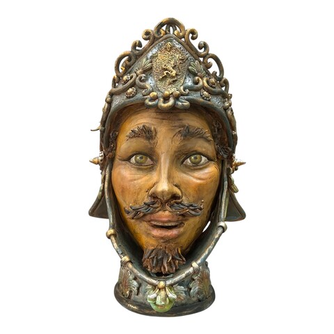 Teste di moro collezione I Miti modello Orlando Furioso Produzione artigianale di Palermo h.40cm