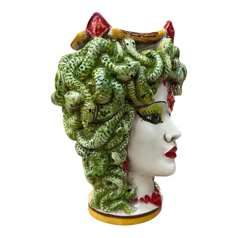 Testa di Moro collezione I Miti modello Medusa Produzione artigianale di Caltagirone h.20cm