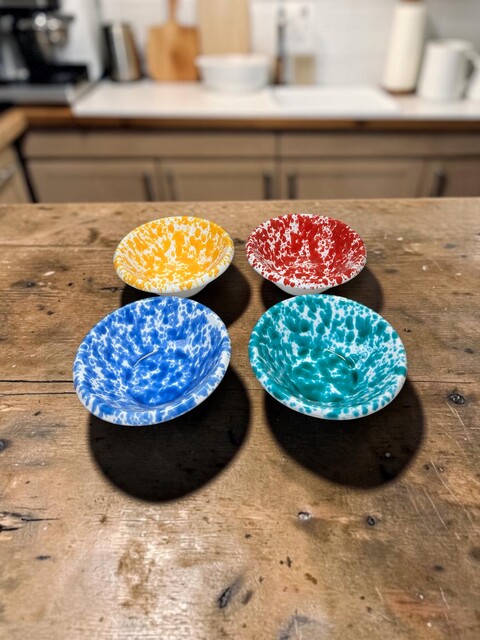 Ciotola lemmo piccola decoro screziato in ceramica siciliana Produzione artigianale di Santo Stefano di Camastra Diametro 12cm