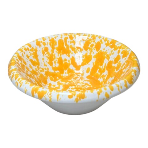 Ciotola lemmo piccola decoro screziato in ceramica siciliana Produzione artigianale di Santo Stefano di Camastra Diametro 12cm