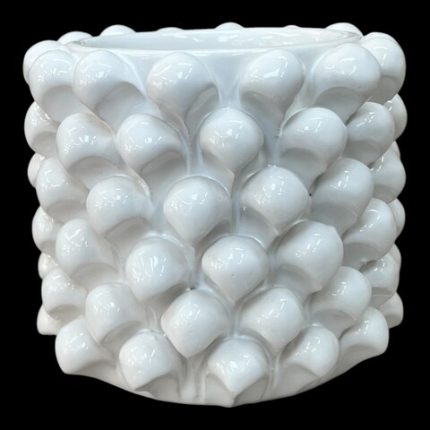 Vaso porta penne da scrivania a forma di pigna in ceramica siciliana vari colori Produzione artigianale di Caltagirone h.11cm