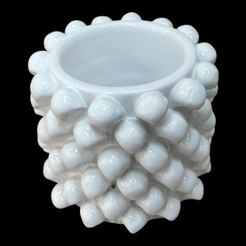 Vaso porta penne da scrivania a forma di pigna in ceramica siciliana vari colori Produzione artigianale di Caltagirone h.11cm