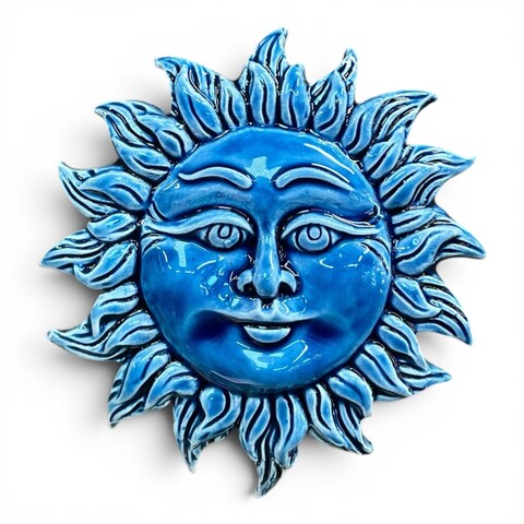 Sole da parete piccolo monocolore in ceramica siciliana vari colori Produzione artigianale di Caltagirone Diametro 12cm