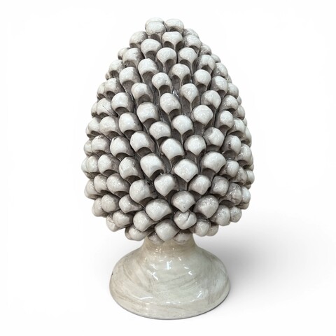 Pigna ornamentale siciliana design moderno monocolore vari decori in ceramica Produzione artigianale di Caltagirone h.30cm