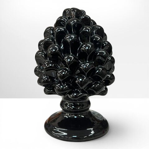 Pigna Impero ornamentale decoro monocolore vari decori in ceramica siciliana Produzione artigianale di Caltagirone h.16cm