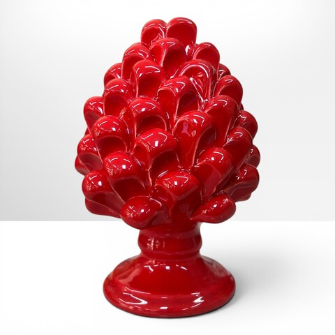 Pigna Impero ornamentale decoro monocolore vari decori in ceramica siciliana Produzione artigianale di Caltagirone h.16cm
