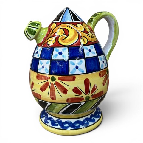 Bummulo malandrino medio decoro carretto in ceramica siciliana Produzione artigianale di Santo Stefano di Camastra h.20cm