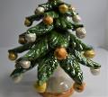 Albero di Natale in ceramica con smalto madreperla Produzione artigianale di Caltagirone  h.18/19 cm