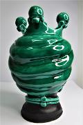 Coppia teste di moro Design moderno Produzione artigianale di Caltagirone h.25 cm