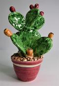 Piantina fico d'india Produzione artigianale di Caltagirone h.22 cm
