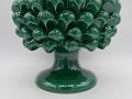 Mezza pigna h.15 cm verde ramino vaso porta pianta Produzione artigianale di Caltagirone con alzata