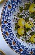 Piatto con limoni in ceramica da parete Produzione artigianale di Caltagirone  Diametro 55cm