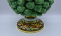 Pigna siciliana in ceramica colore verde mela con base decorata Produzione artigianale di Caltagirone h.20 cm