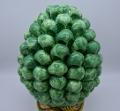 Pigna siciliana in ceramica colore verde mela con base decorata Produzione artigianale di Caltagirone h.20 cm
