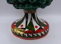 Pigna siciliana in ceramica verde ramina h.25 cm Produzione artigianale di Caltagirone con base decorata