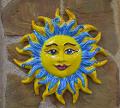 Sole in ceramica da parete Produzione artigianale di Santo Stefano di Camastra Diametro 30cm