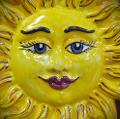 Sole in ceramica da parete Produzione artigianale di Santo Stefano di Camastra Diametro 30cm