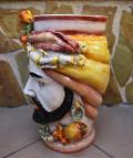 Coppia Teste di moro con fichi d'india h.40cm Produzione artigianale di Caltagirone decorate