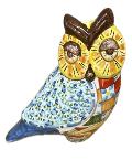 Civetta decorata Produzione artigianale Santo Stefano di Camastra H 21cm