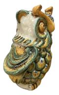 Civetta decorata Produzione artigianale di Caltagirone H 15cm