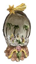 Presepe in ceramica Produzione artigianale di Caltagirone H 28cm