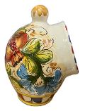 Saliera a salvadanaio in ceramica siciliana con melograni Produzione artigianale di Caltagirone H 20cm