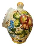 Saliera a salvadanaio in ceramica siciliana con melograni Produzione artigianale di Caltagirone H 20cm