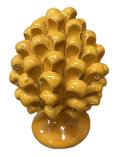 Pigna siciliana in ceramica monocolore giallo senape Produzione artigianale di Caltagirone H 12cm