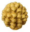 Pigna siciliana in ceramica monocolore giallo senape Produzione artigianale di Caltagirone H 12cm