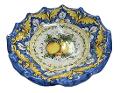 Centrotavola smerlato con limoni decoro barocco Produzione artigianale di Santo Stefano di Camastra diametro 37cm