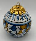 Palline di Natale in ceramica siciliana decoro barocco floreale Produzione artigianale di Caltagirone 6 cm