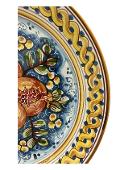Piatto con melograni in ceramica siciliana da parete Produzione artigianale di Caltagirone diametro 37cm