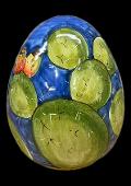 Uovo in ceramica siciliana con fichi d'india Produzione artigianale di Santo Stefano di Camastra h.20cm