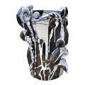 Testa di moro collezione I Miti modello Sicano con applicazioni decoro bianco e grigio marmo Produzione artigianale di Santo Stefano di Camastra h.30cm