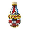 Oliera in ceramica siciliana decoro carretto Produzione artigianale di Caltagirone h.15cm