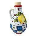 Oliera con manico in ceramica siciliana decoro carretto con limoni Produzione artigianale di Caltagirone h.15cm