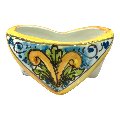 Porta biglietti da visitia in ceramica siciliana decoro ornato con limoni Produzione artigianale  di Caltagirone Lunghezza 12cm