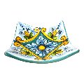 Svuota tasche/Porta caramelle in ceramica siciliana decoro barocco classico Produzione artigianale di Caltagirone Lunghezza 25cm