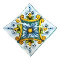 Svuota tasche/Porta caramelle in ceramica siciliana decoro barocco classico Produzione artigianale di Caltagirone Lunghezza 25cm
